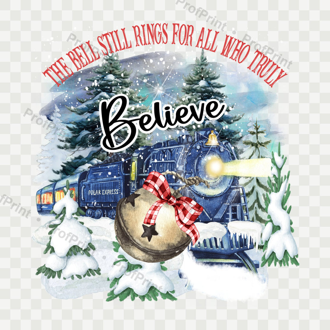 Believe Christmas Train DTF Transfer