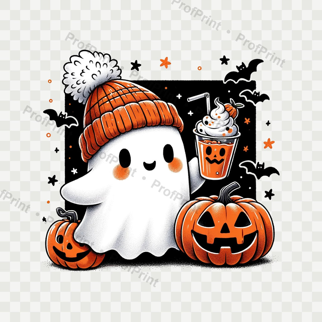 Spooky Coffee Ghost DTF Transfer