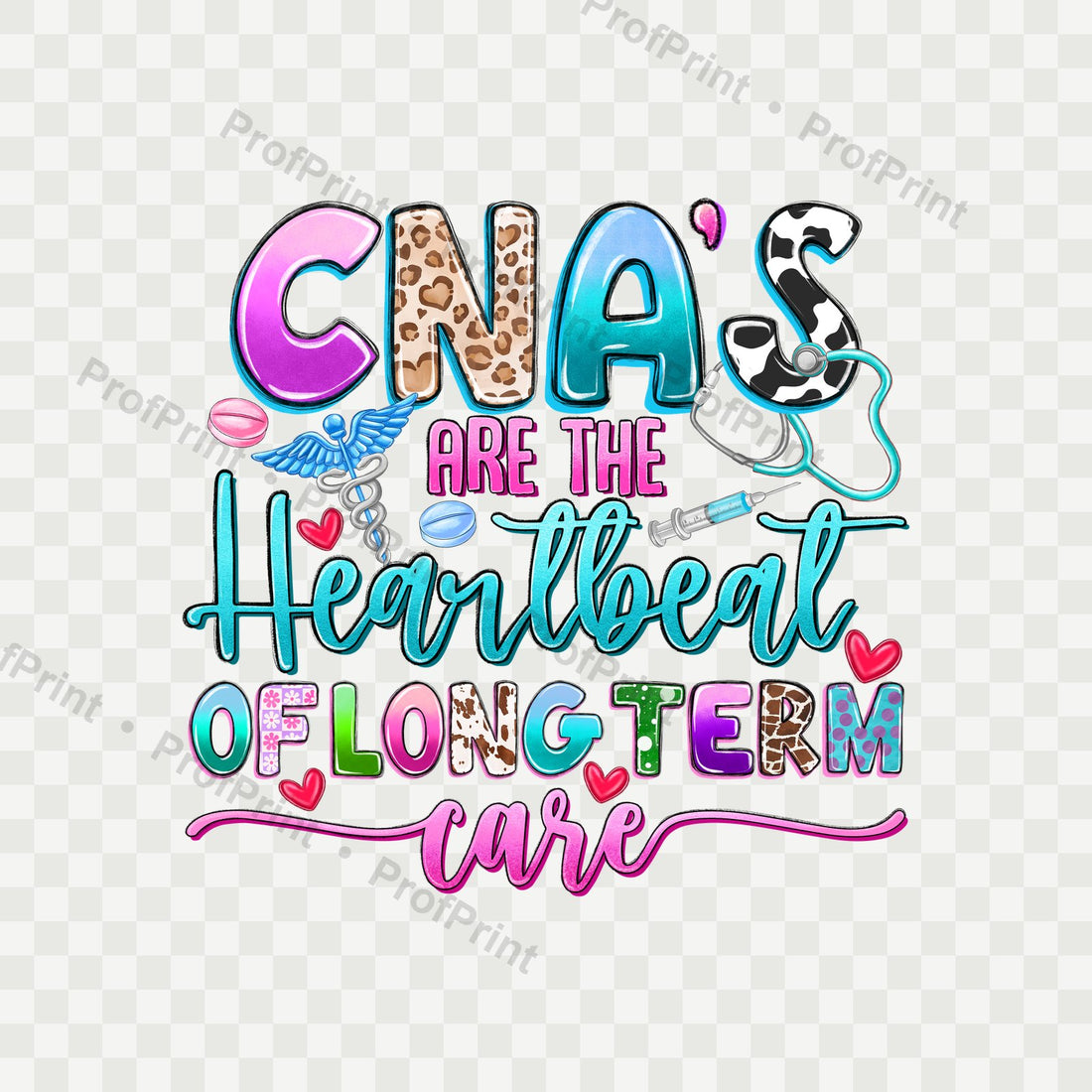 CNA Heartbeat DTF Transfer