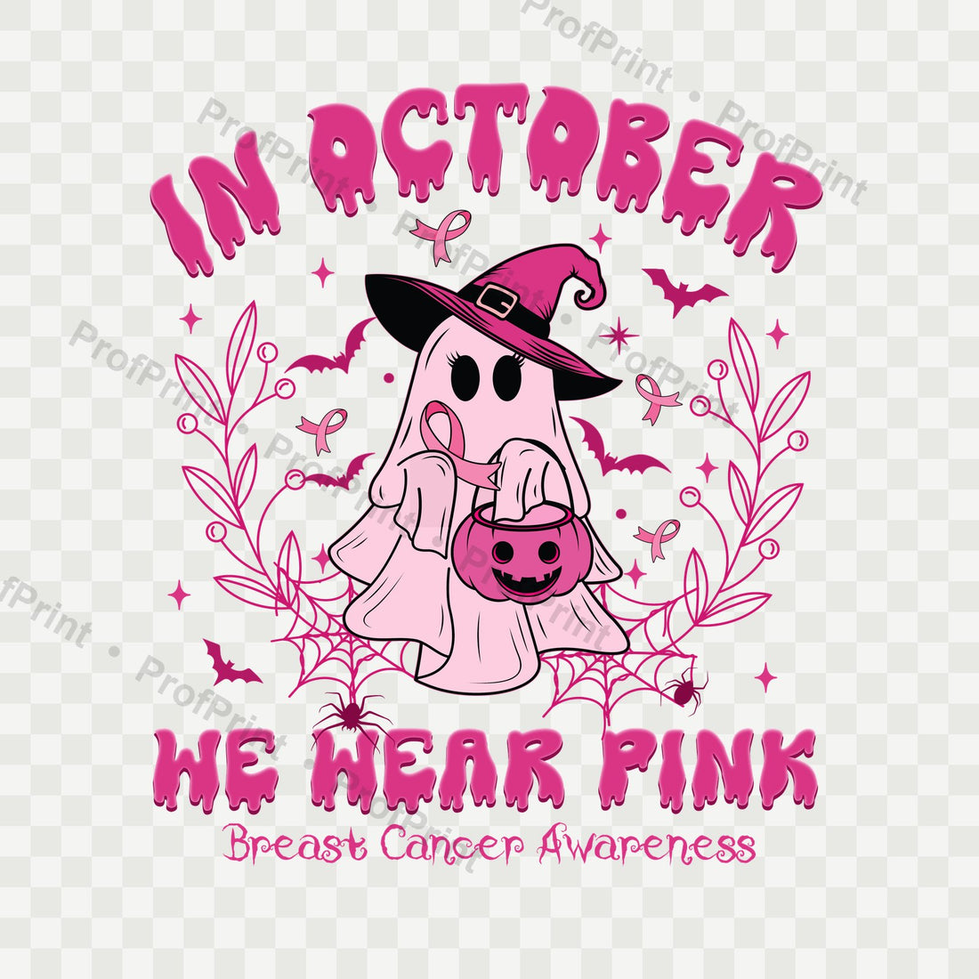 Retro Ghost Witch Hat DTF Transfer