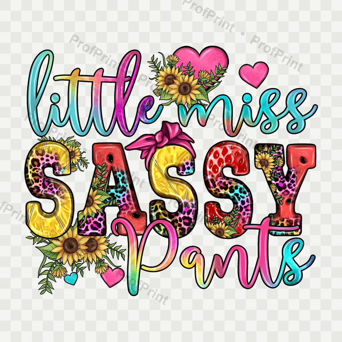 Little Miss Sassy Pants DTF Transfer