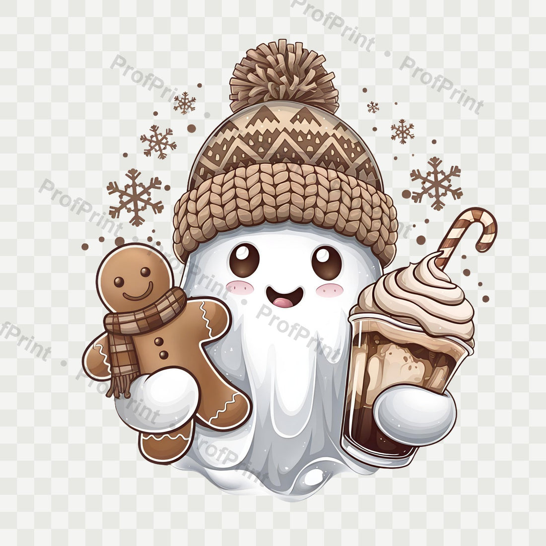 Cozy Christmas Ghost DTF Transfer
