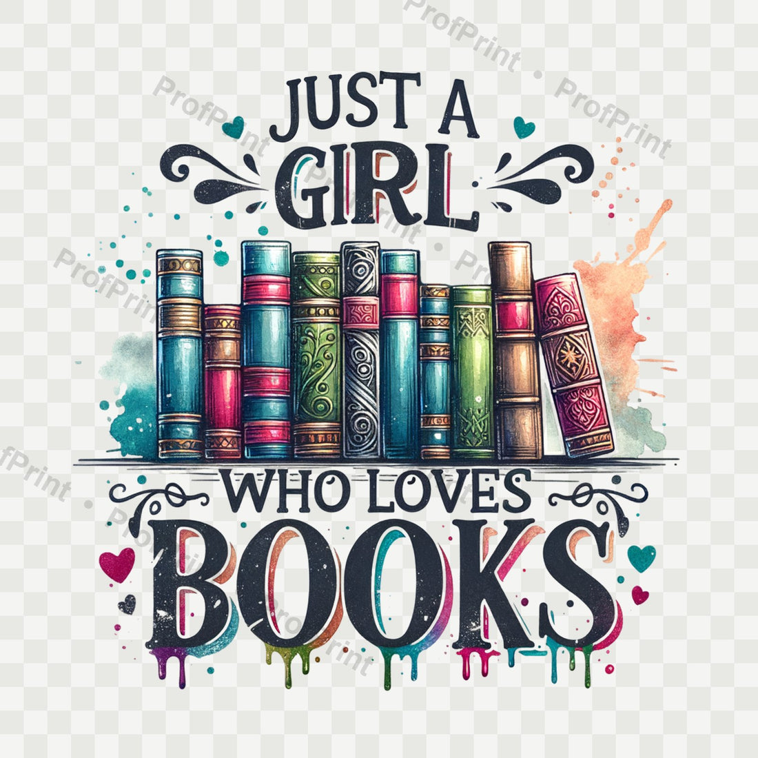 Girl Who Loves Books DTF Transfer