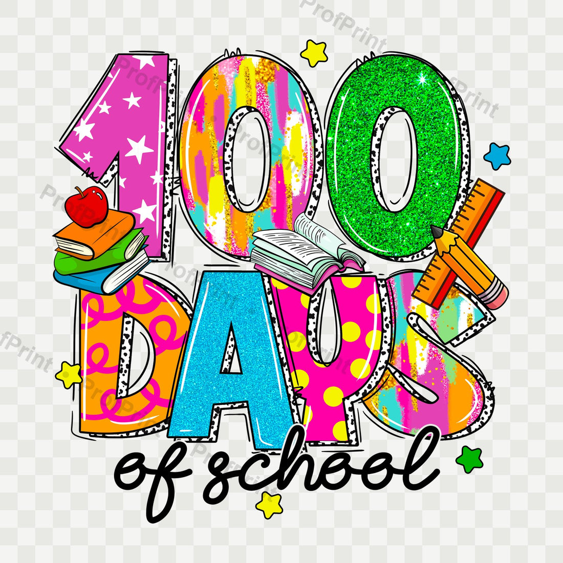 100 Days of School DTF Transfer