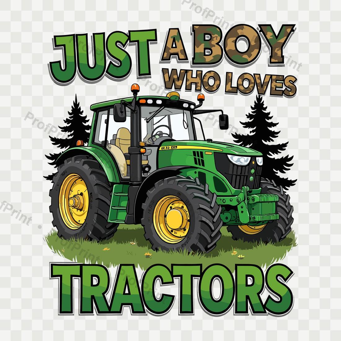Green Tractor DTF Transfer