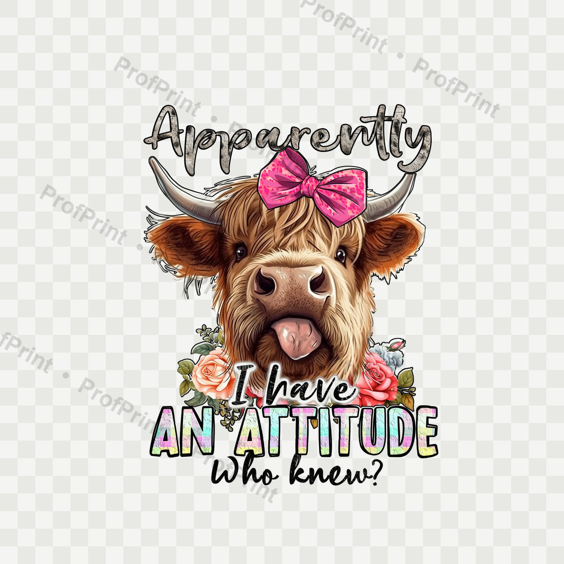 Rustic Highland Cow DTF Transfer