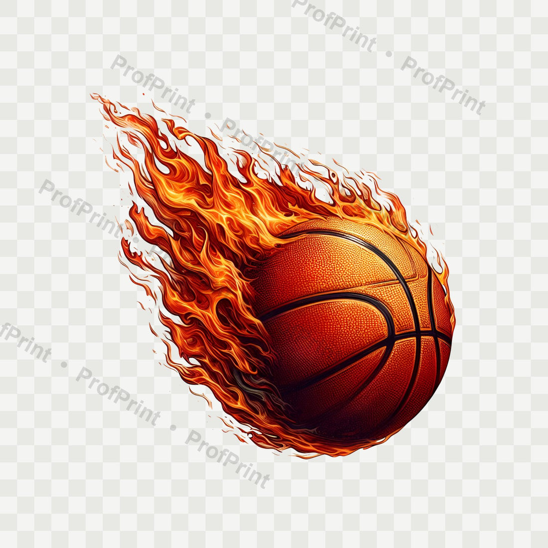 Basketball on Fire DTF Transfer