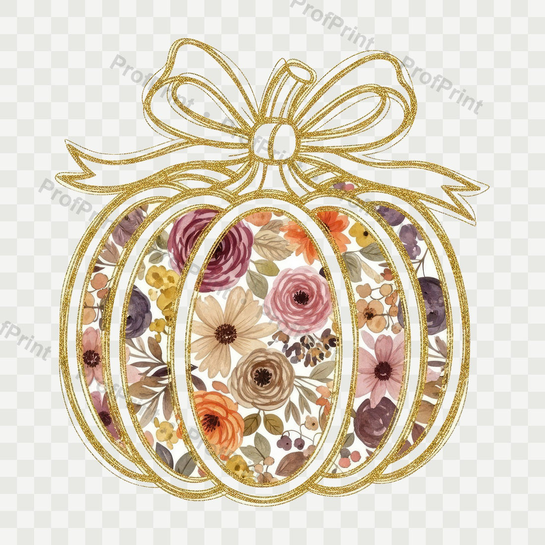 Floral Pumpkin Watercolor DTF Transfer