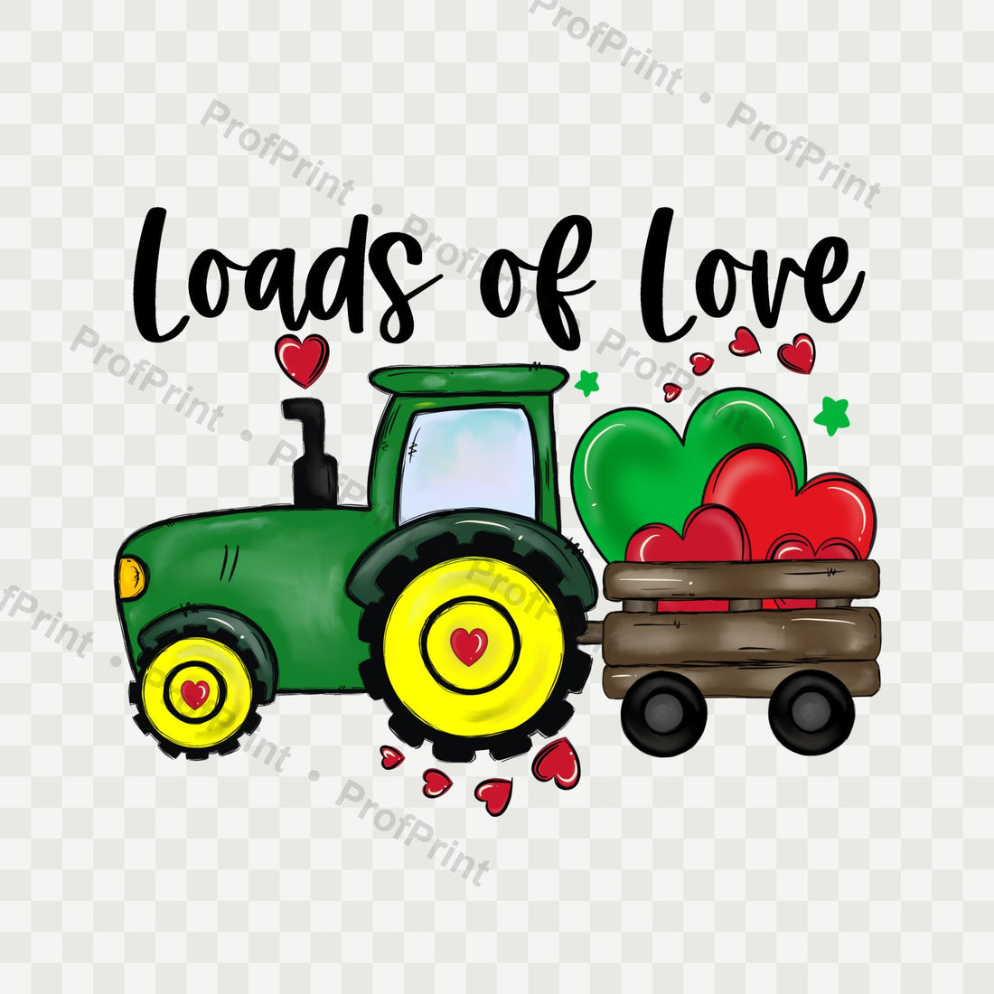 Loads of Love Tractor DTF Transfer