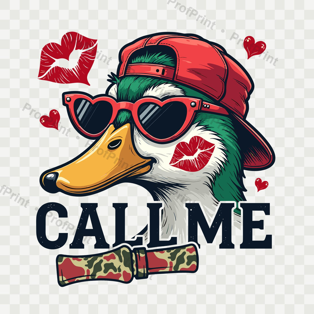 Call Me Duck Valentine DTF Transfer