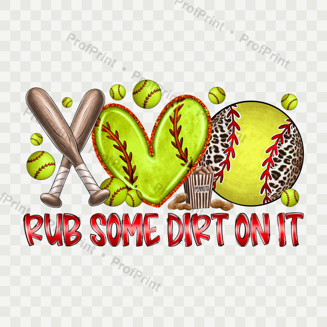 Rub Some Dirt On It Softball DTF Transfer