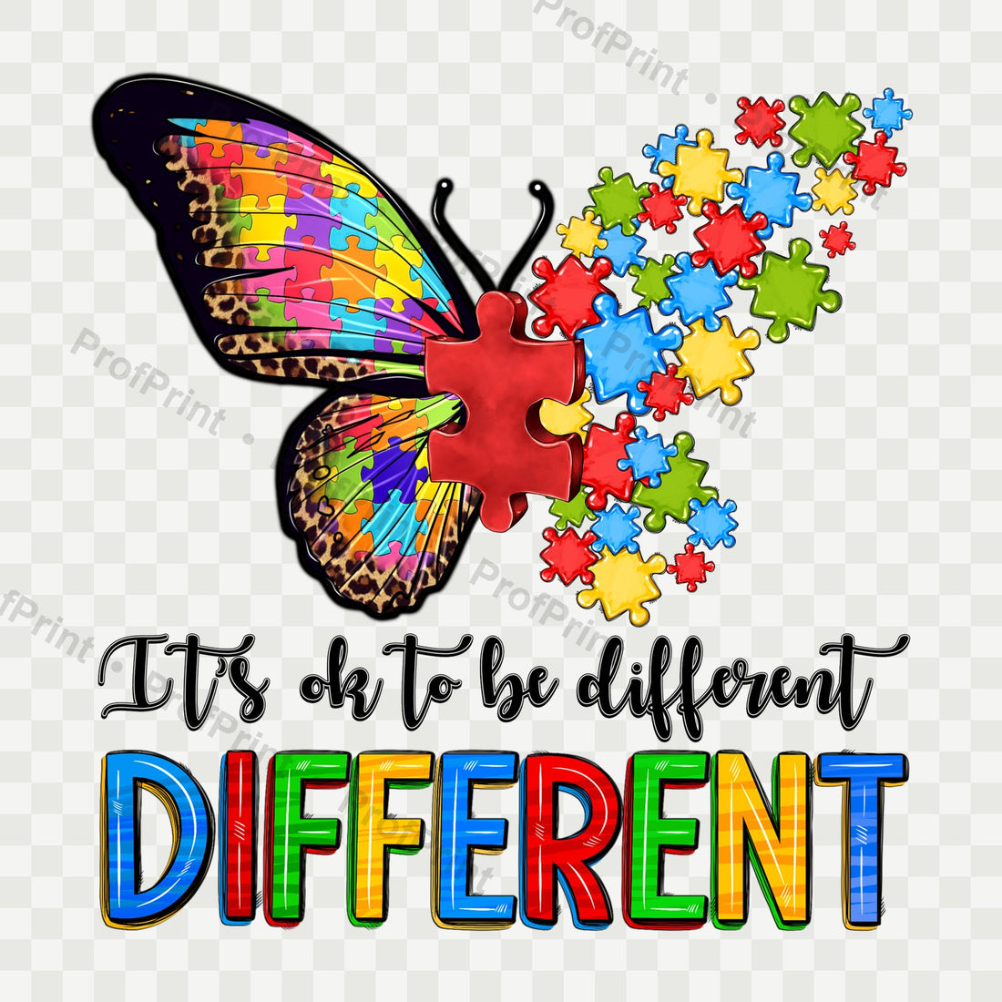 It's OK To Be Different DTF Transfer